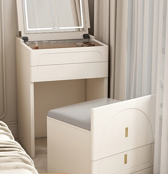 Прикроватная тумбочка спальня небольшой дом откидная крышка умная с зеркальным