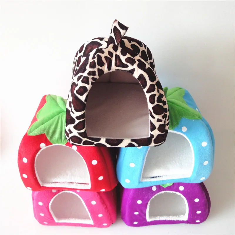 Cute Strawberry Cat Bed House Kennel Nest Sleeping Bag Puppy Pet For Small Dogs Sofa Mat Cushion Cat Pet Supplies Cama Gato