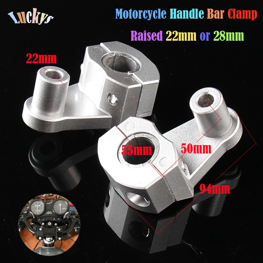 

Motorcycle Bar Clamps Raised Handlebar Handle Bar Risers For 22MM 7/8"-28MM 1 1/8" For Honda Kawasaki Ducati Yamaha KTM
