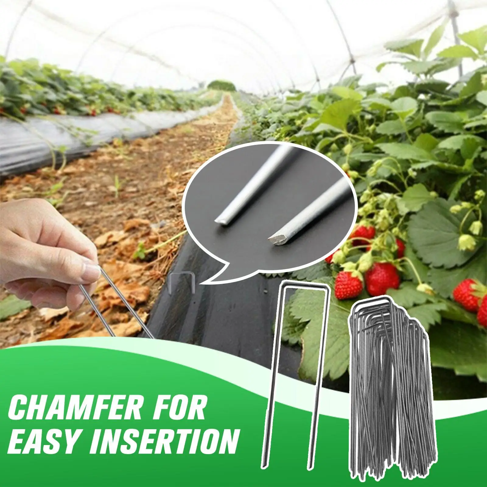 

1pcs/pack Garden Peg Silver Metal U-shape Garden Staple Pegs Nail Film Film Gardening Fixing Ground Fixed Peg Garden Tools F6t5