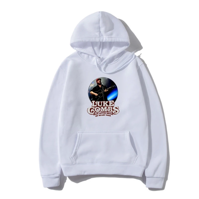 

Hoodi Luke Combs Beer Never Broke My Hear Tour Concer 2022 Outerwear Black Autumn S-3Xl Fleece Autumn Hoody