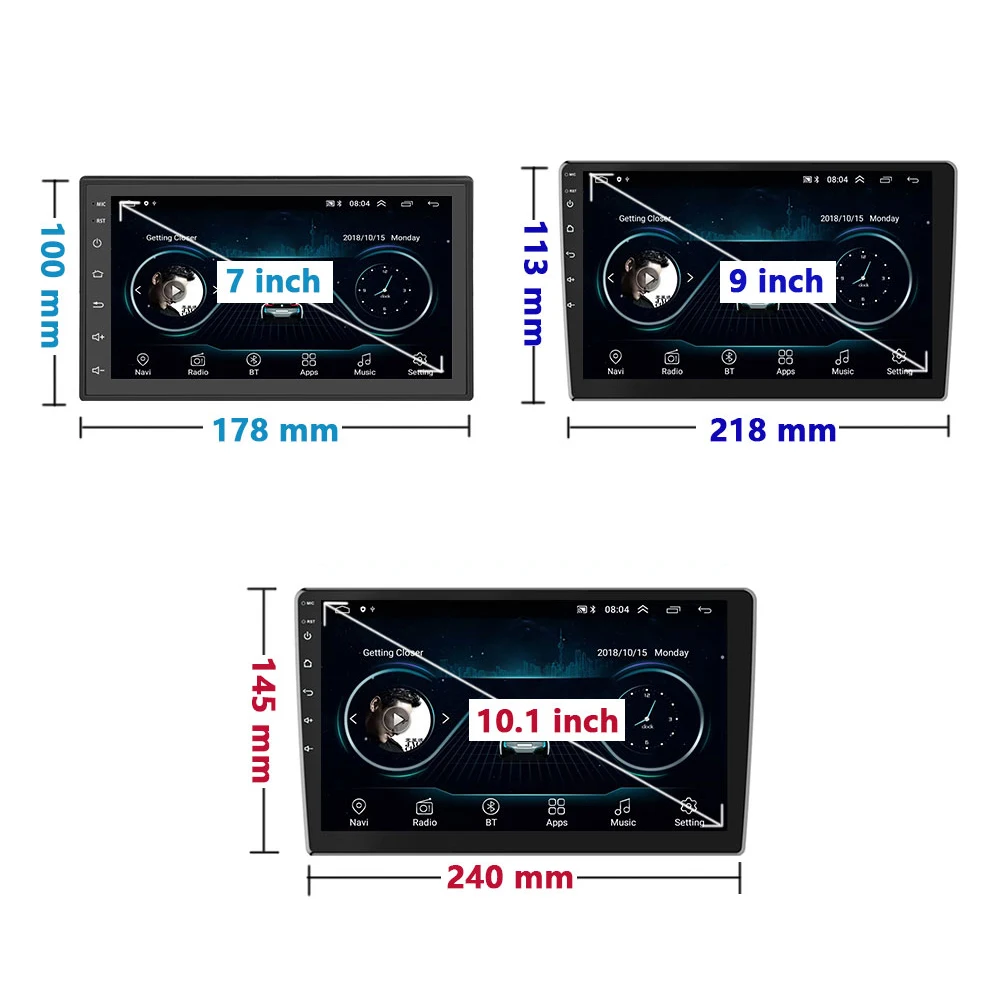 $60.49 Podofo 8G 128G 2din Car Android Radio Multimedia Player 7/9/10
