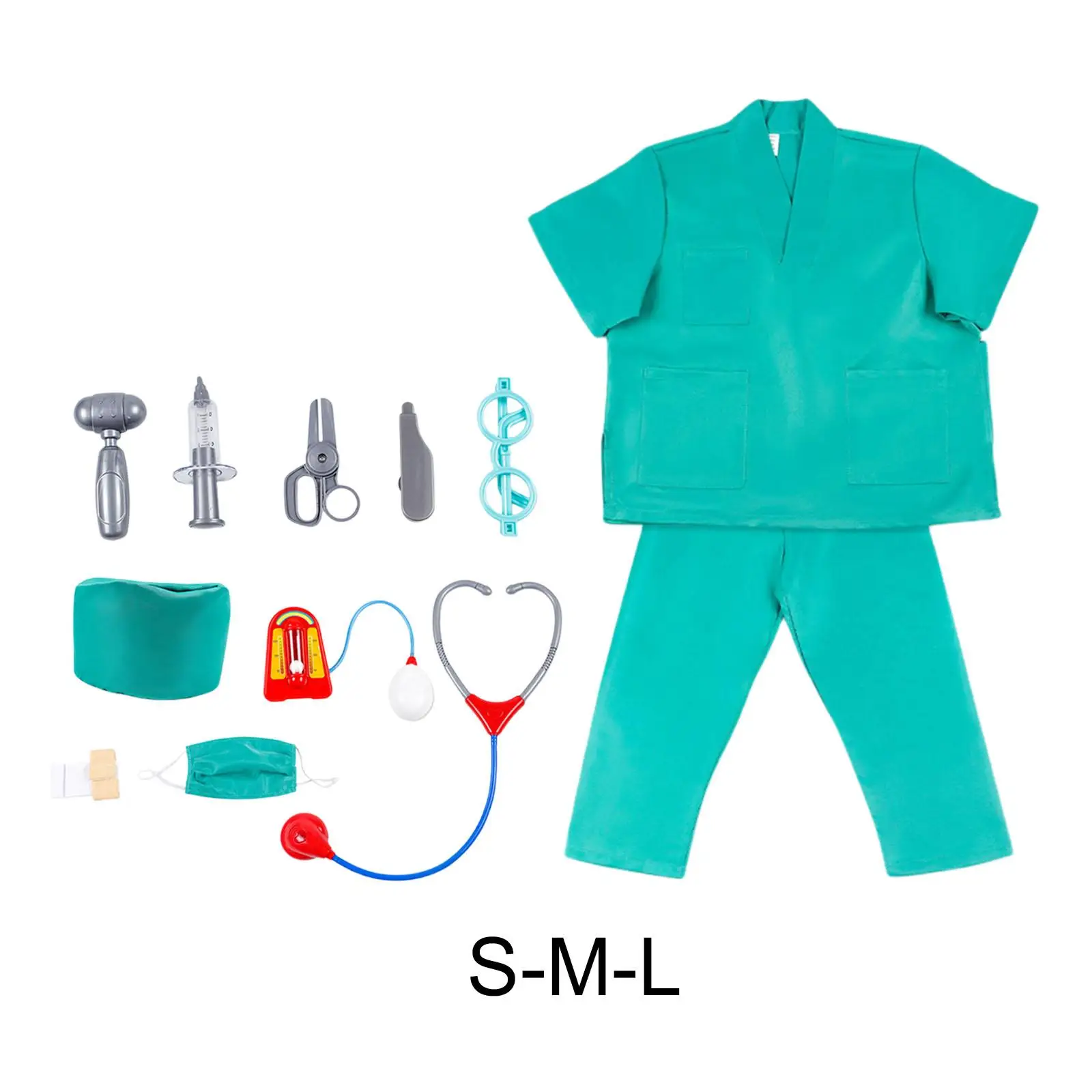 

Kids Costume Cosplay Toy Set Doctor Surgical Gown Suit Clothes Role Play for Party Christmas Children