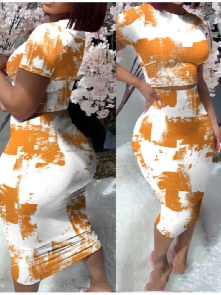 Женский костюм с открытым пупком модная футболка круглым вырезом и короткими