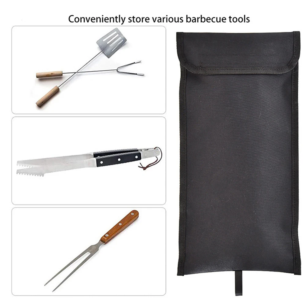 

BBQ Tool Storage Bag Foldable Grilling Utensil Carrying Pouch Chef Knife Bag Roll Bag Carry Case Bag Kitchen Tool Bag Organizer