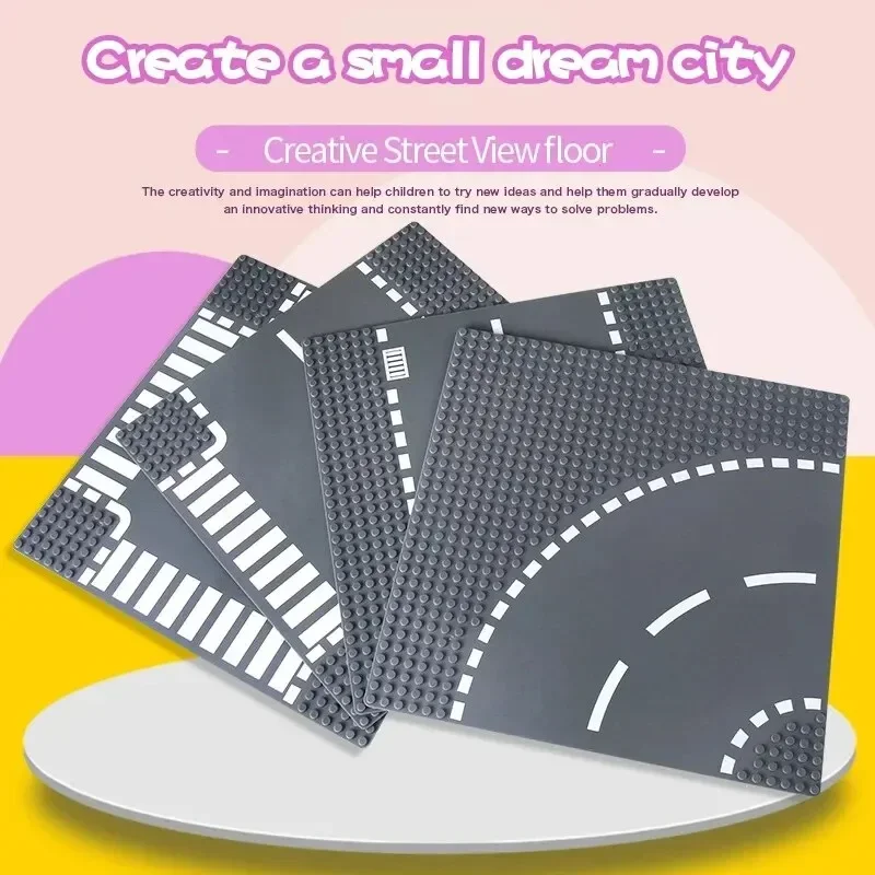 32X32 классический дорожный строительный блок опорная пластина вид на город