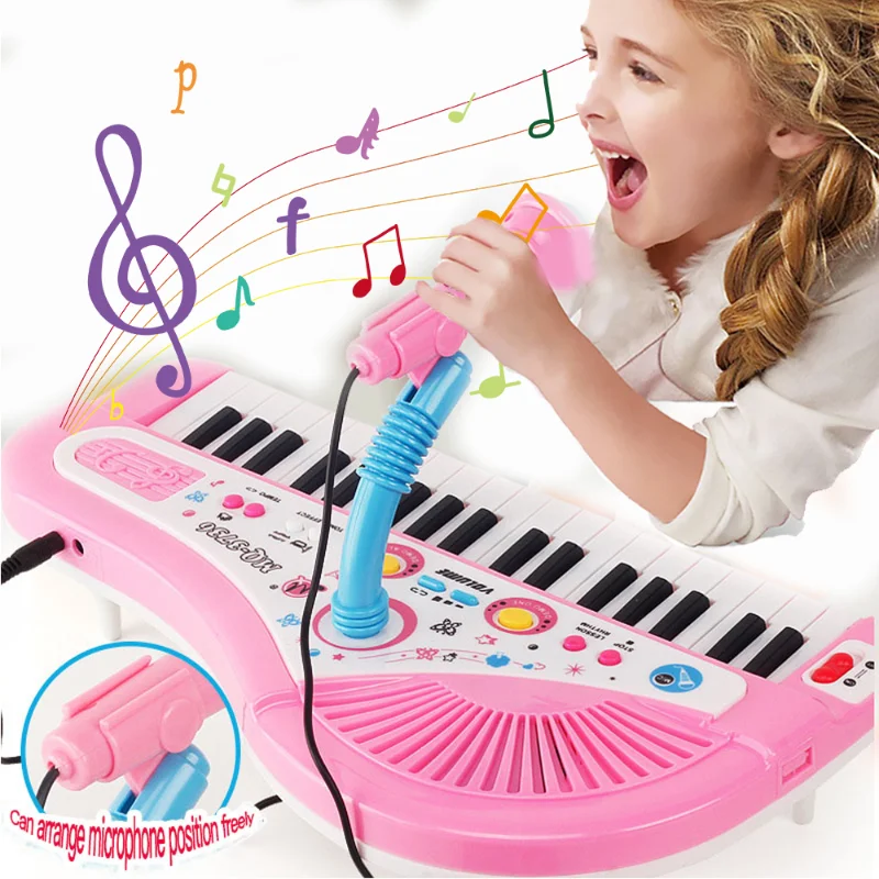 

37 Key Electronic Keyboard Piano for Kids with Microphone Musical Instrument Toys Educational Toy Gift for Children Girl Boy