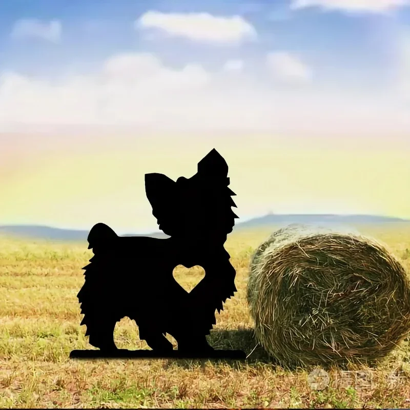 Милый железная садовая стойка с изображением собак металлический ярдовый знак