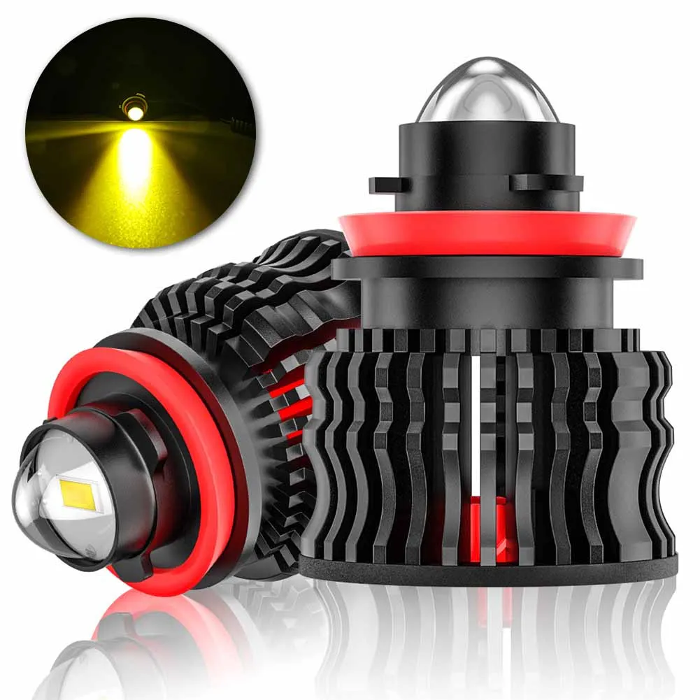 

2pcs LED Bulbs Car Lens Fog Light Canbus Front Fog Lamp 60W 12000LM Durable Auto Driving Running Front Fog Lamp