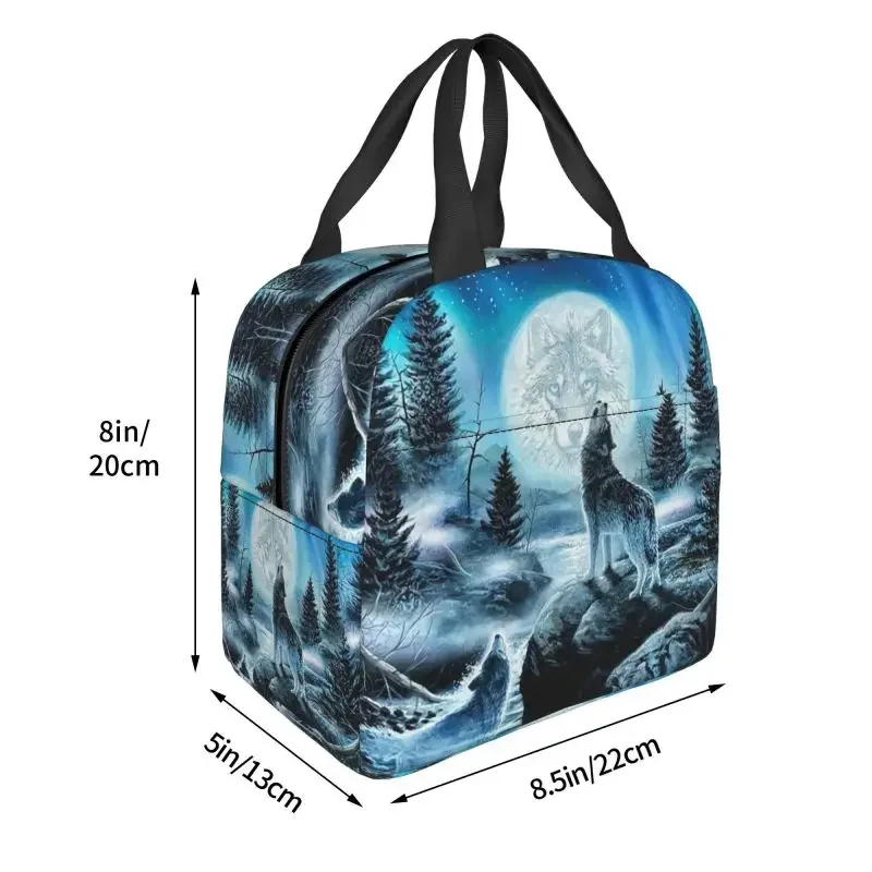 Недовольство волком изолированная сумка для ланча женщин портативный