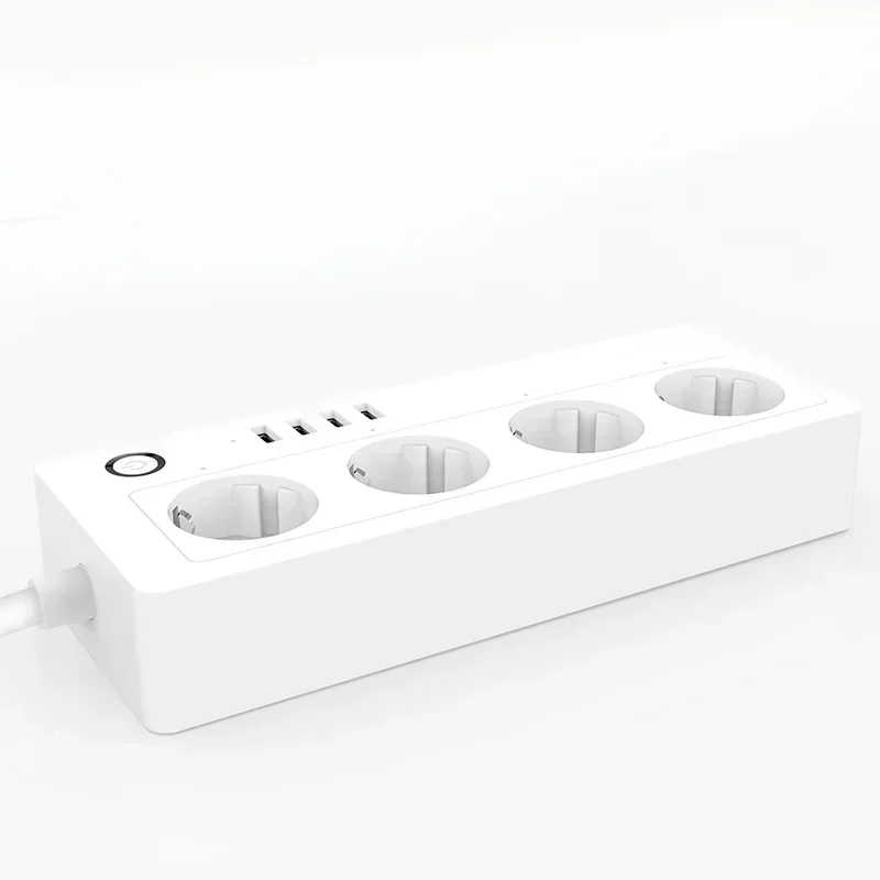 Smart Power Strip Wifi 4 EU Outlets Plug USB Charging Port Timing App Voice Control Work with Alexa Google Home Assistant
