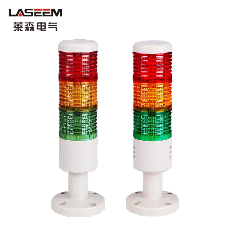 GJB-369 Industrial 3 Layers Red Safety Alarm Lamp Disk Base Led Signal Tower Warning Light DC12/24V AC220V with Buzzer