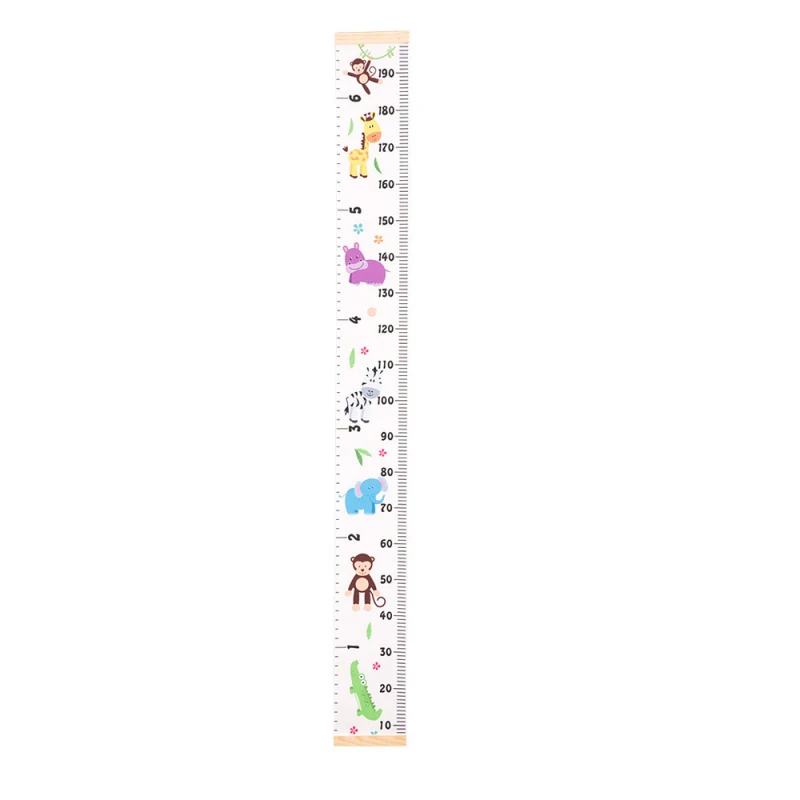 Cartoon Baby Kids Growth Chart Record Wood Frame Fabric Height Measurement Ruler For Boys & Girls Child's Room Wall Decoration images - 6