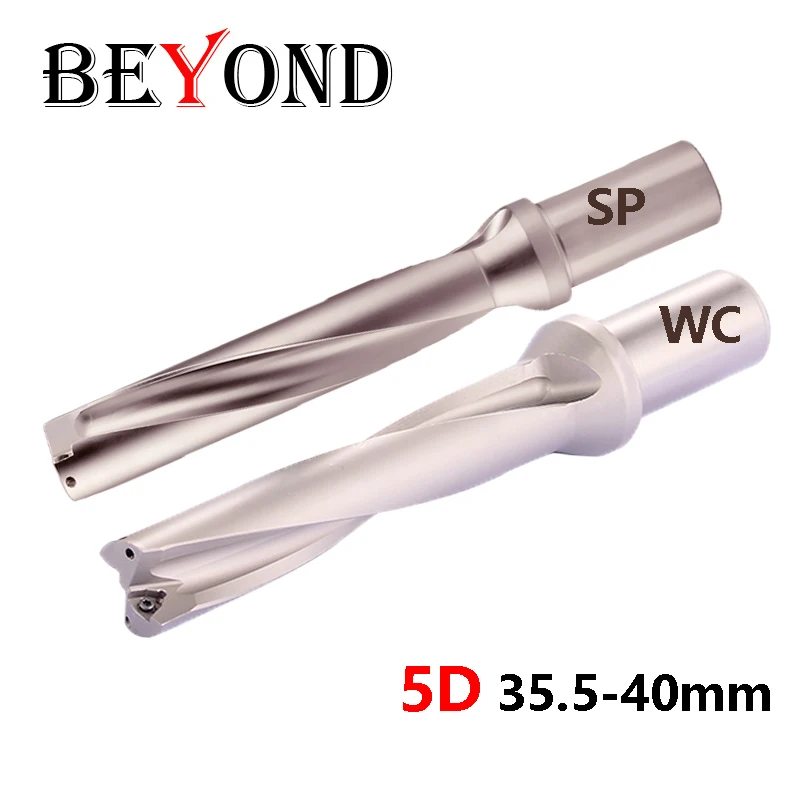 BEYOND 5D Violent Drilling 35.5 36 37 38 39 40 mm SP WC U Drill Lathe CNC Machine SPMG WCMX Inserts Internal Cooling Quick Bit