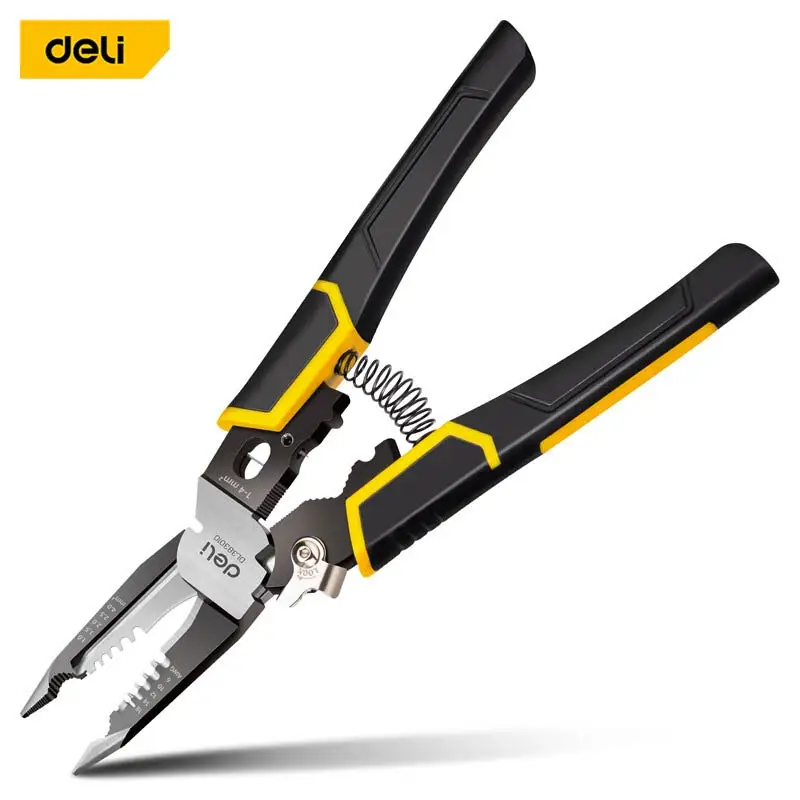 

Deli 9 In 1 Wire Strippers Multifunctional Needle Nose Pliers Electrician Crimping Pliers Universal Hardware Repair Hand Tool