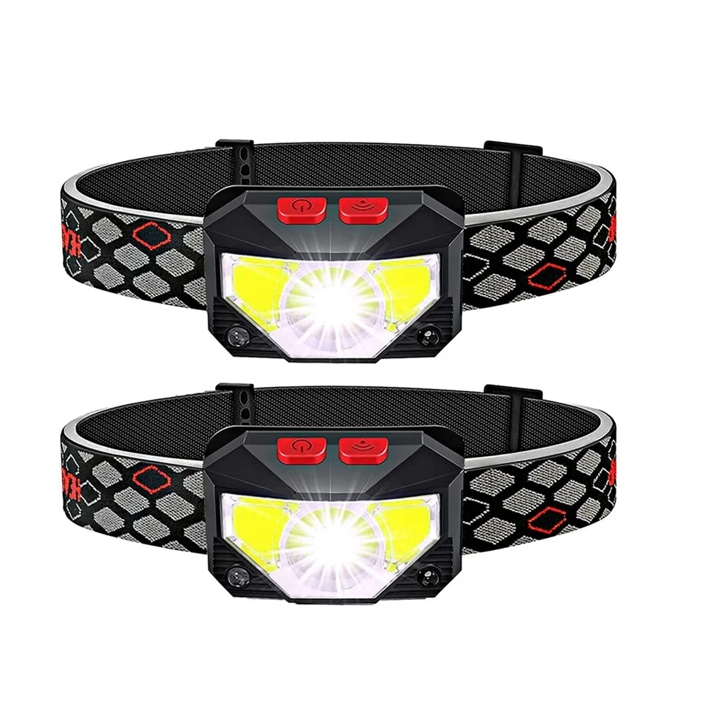

COB LED Headlight Headlamp 8 Modes Motion Sensor Powerful Head Lamp Waterproof Flashlight Torch Light For Camping Fishing Hiking