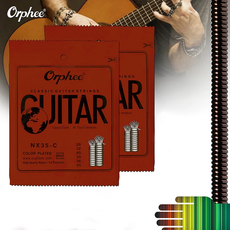 Orphee 6 шт./компл. NX35-C полный набор черных нейлоновых струн для классической гитары
