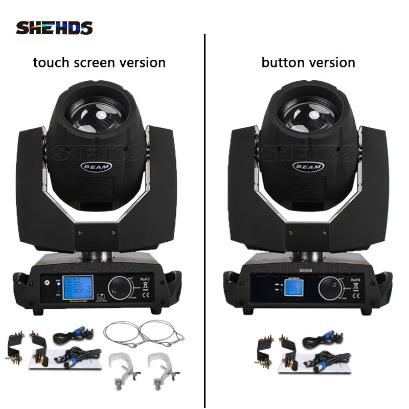 Купить SHEHDS Вращающаяся головка и луч 275 Вт 7R 230 Вт Вращающаяся головка освещение для диджея диско вечерние сценическое управление с DMX