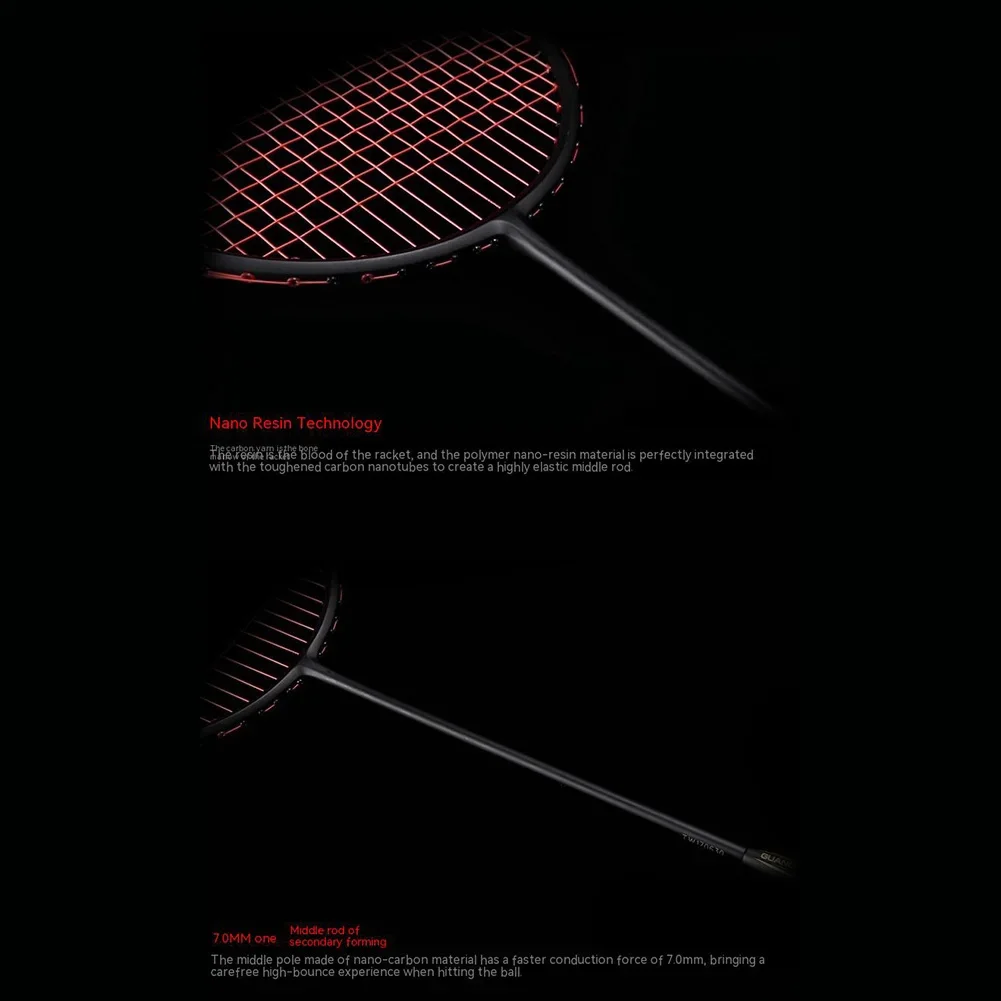 Профессиональная ракетка для бадминтона из углеродного волокна ультратонкая