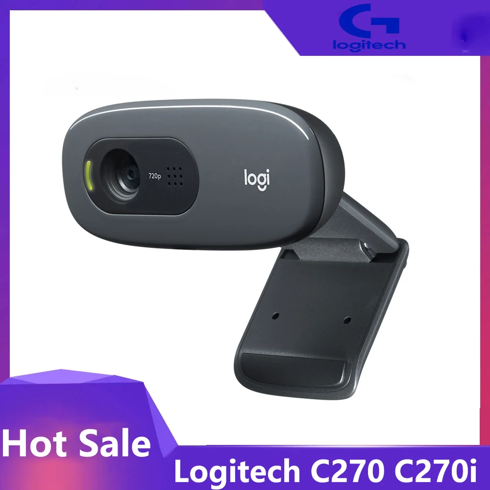 

Logitech Original C270 C270i Desktop Computer Notebook Free Drive Online Course Webcam Video Chat Recording USB Camera HD