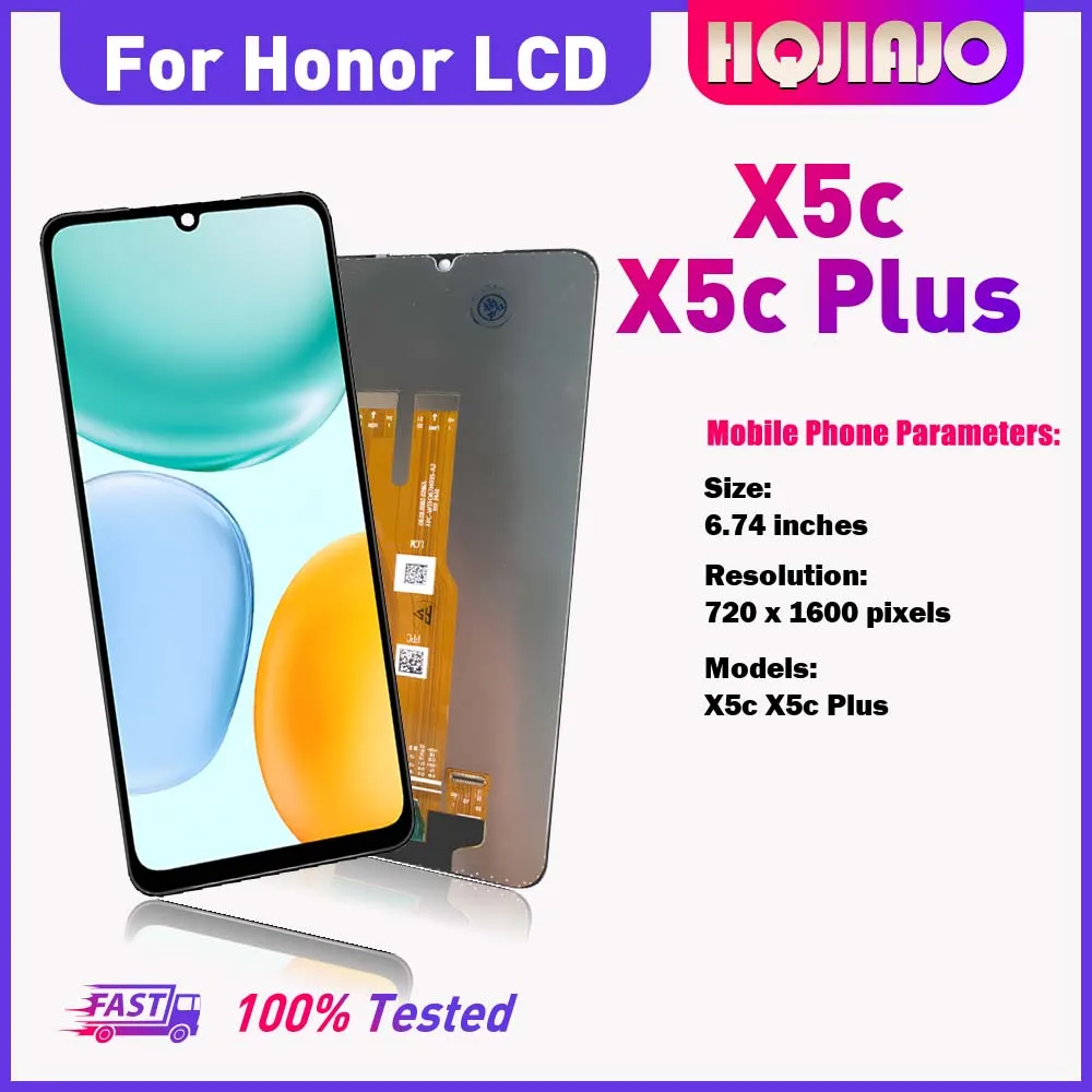 Фото 6,74-дюймовый ЖК-дисплей хорошего качества для Honor X5c X5c Plus 4G, сенсорный экран, дигитайзер для Honor X5cPlus NLA-LX1, ремонтный комплект ЖК-дисплея в сборе №4