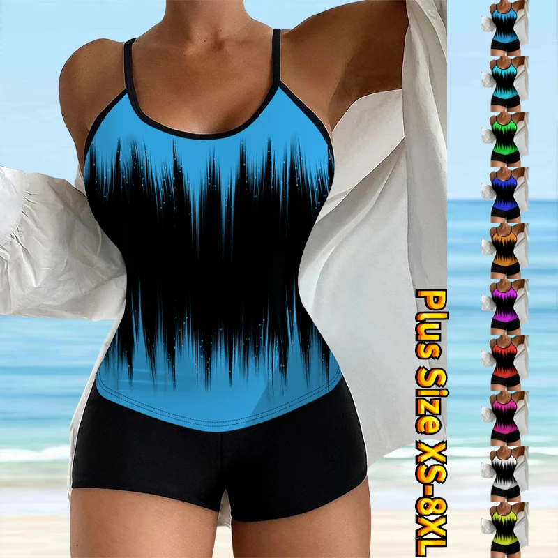 

Комплект бикини женский из двух предметов, с высокой талией и принтом