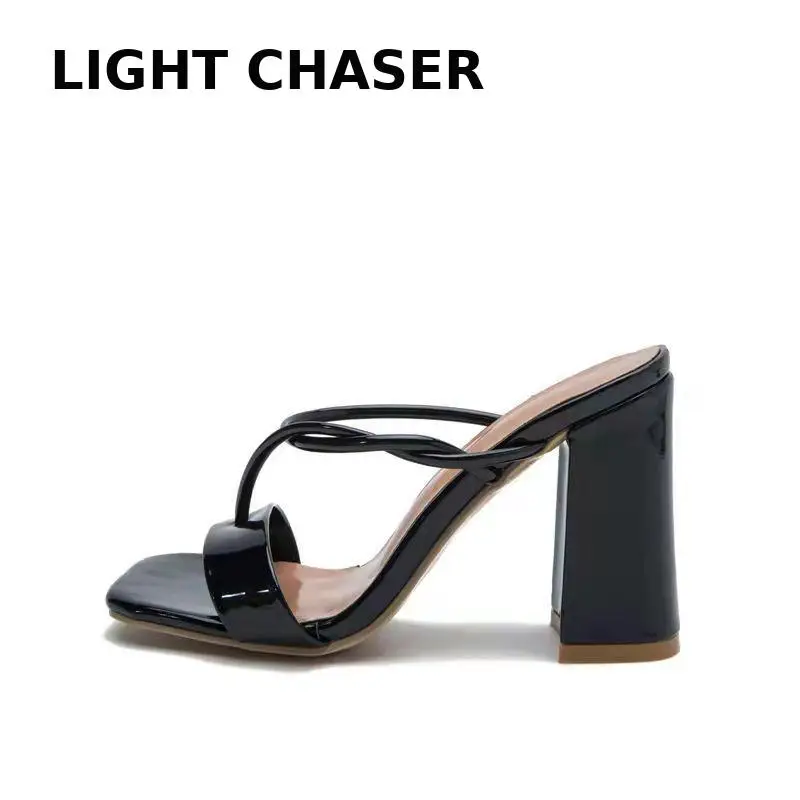 2022 New High Heels Women Sandals Platform Women Slippers Buckle Strap Flip Flops Dress Office Ladies Wedding Shoes Large Size