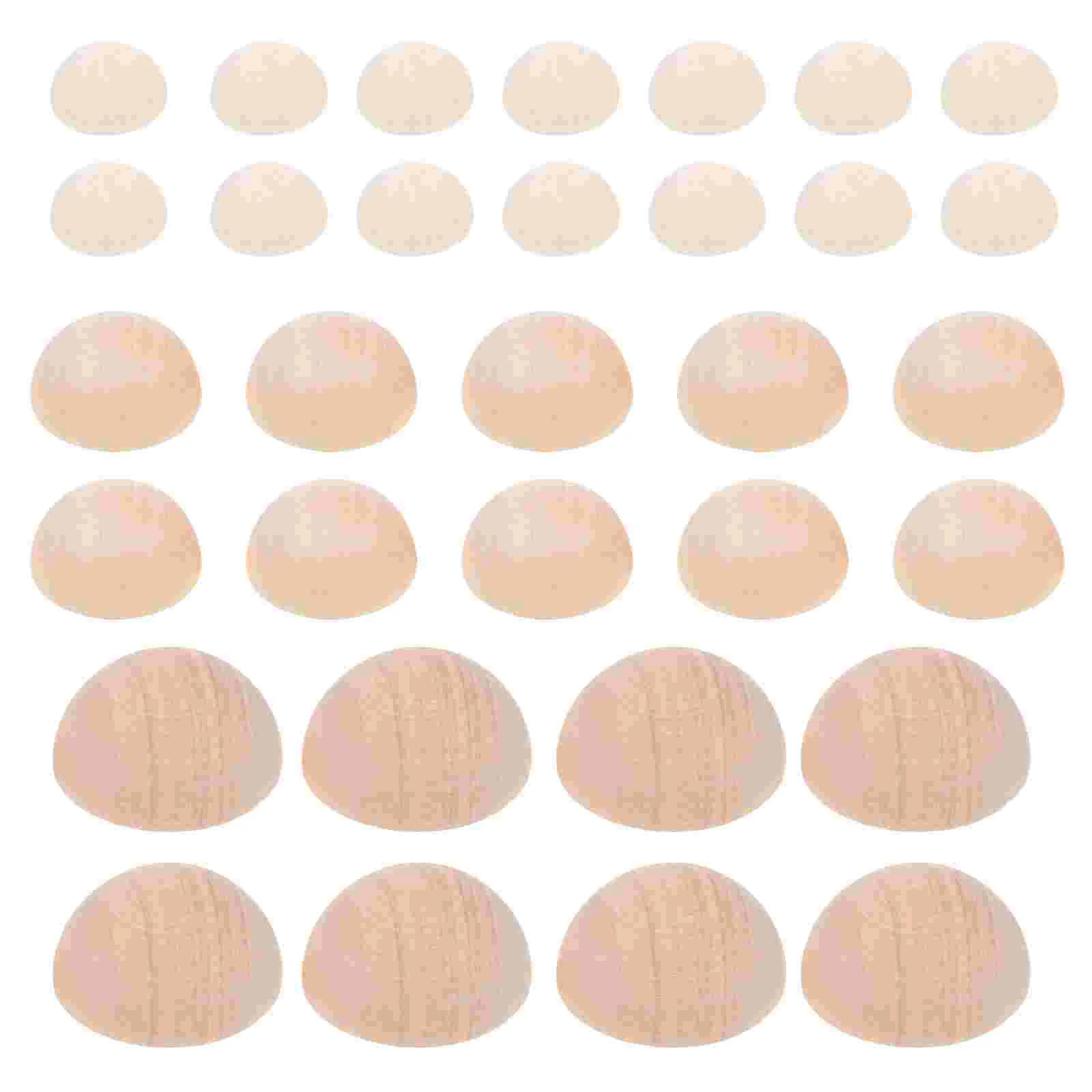 

150 Pcs Wooden Ball Crafts Unfinished Half Round Balls Semi Accessories DIY Split Bead Supplies Projects