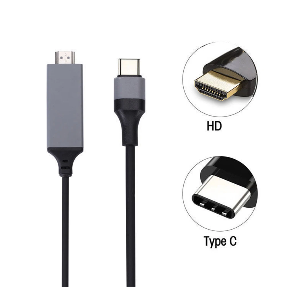 2 м 4K ABS + ПВХ материал портативный дизайн Type-C к HDMI-совместимый видеокабель для монитора проектора HDTV