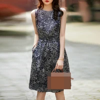 chiffon floral dress womens summer 2021 new korean waist slimming printed fashion a line french dress women straight