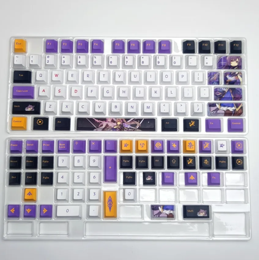 

128 key genshin carved sunny anime theme personality keycap cherry perfil dye-sub PBT for computer mechanical keyboard MX switch
