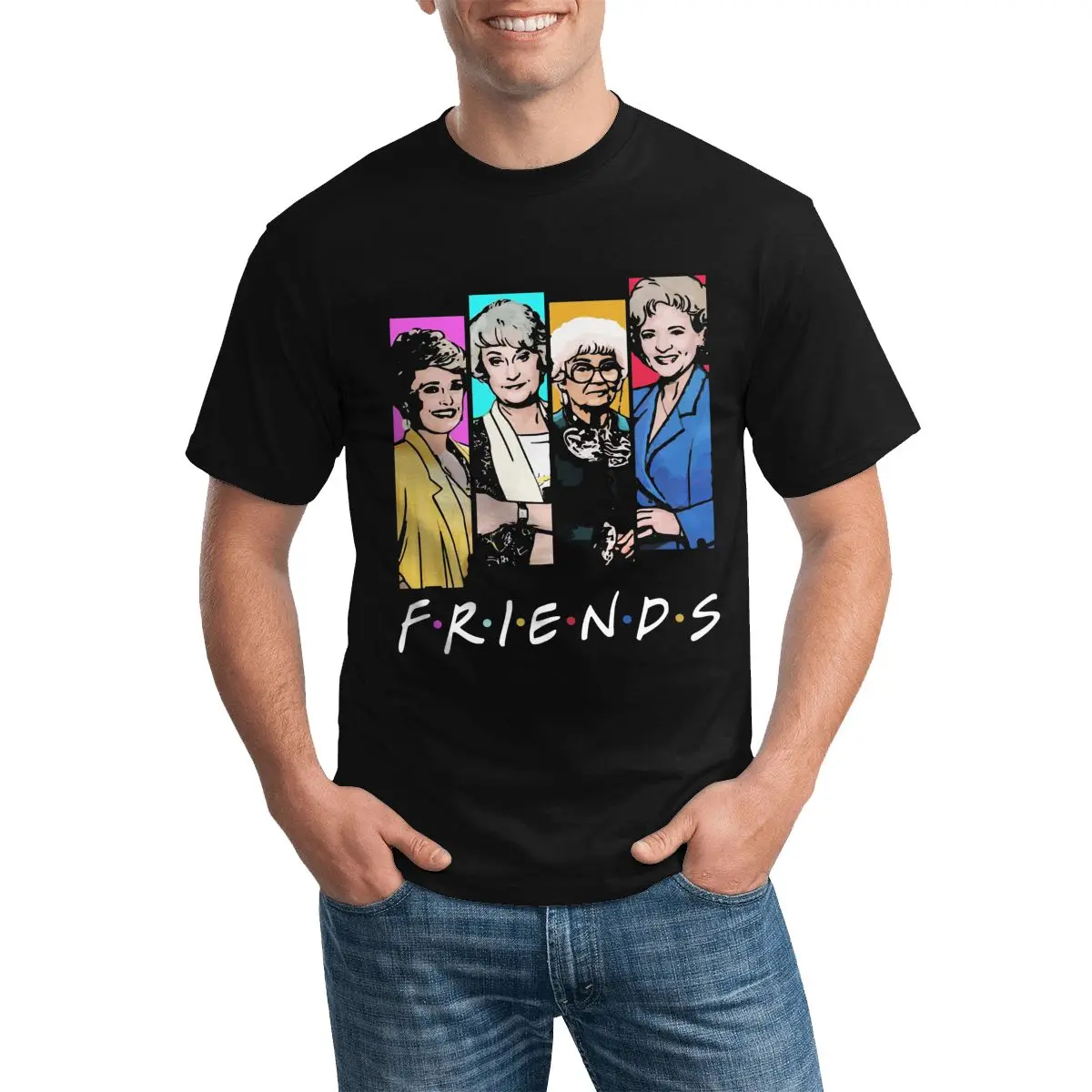 The Golden Girls Friends Novelty T Shirt Men friends Cute Print T-Shirt Round Neck Beach Tshirt Gift Idea 100% Cotton Clothing