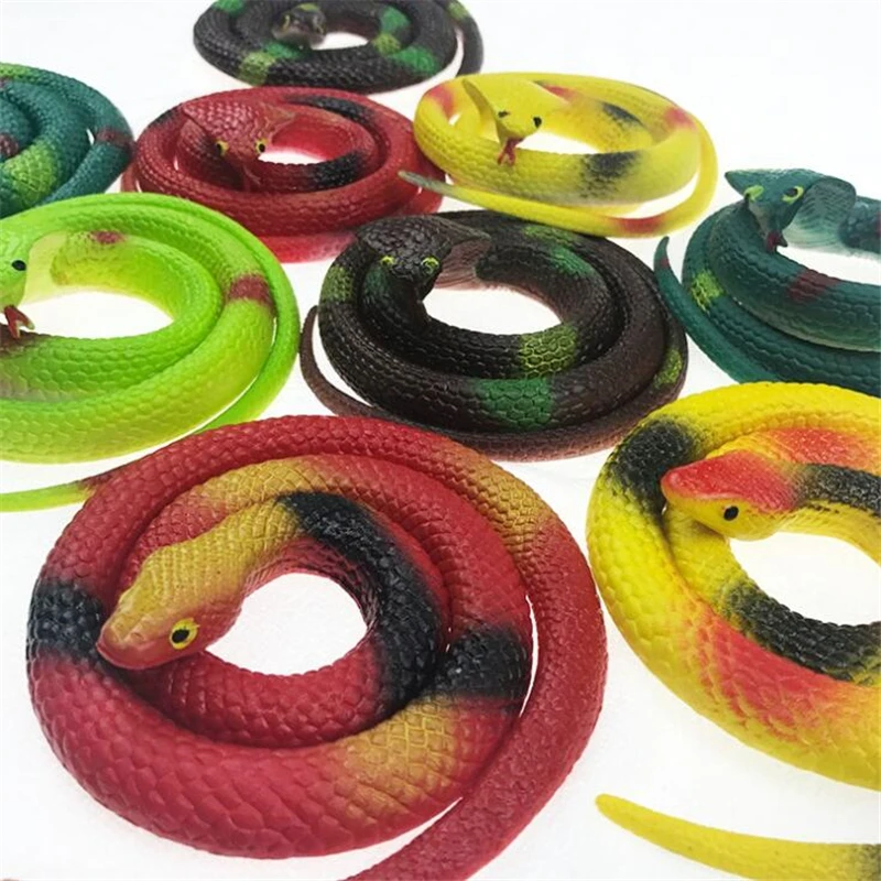 

Shocker Scary Simulation Snake Fake Snake Soft Rubber Snake Plastic Whole Scary Toy Tricky Spoof Halloween Prank Props Kids Toys