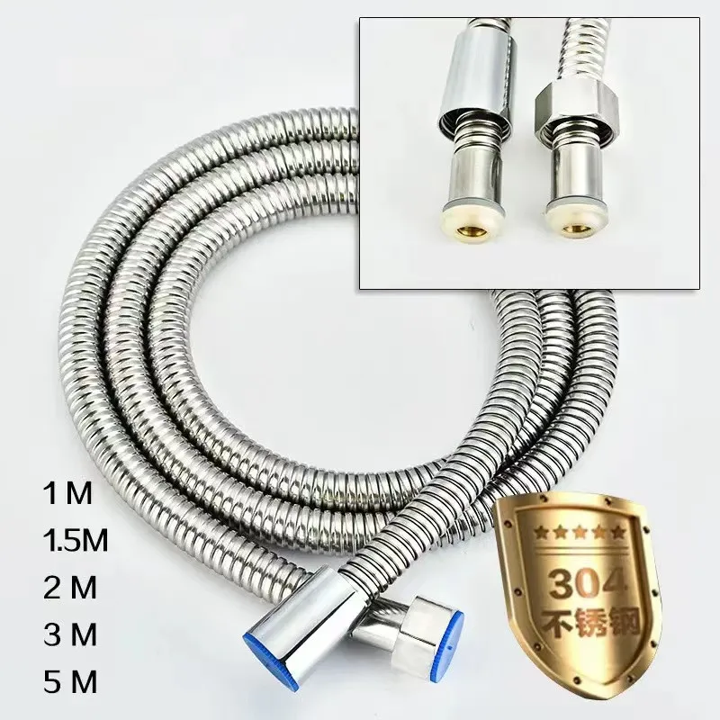 

1-5 Meters 304 Stainless Steel Shower Hose High Quality Faucet Hose Flexible Shower Hose Thick Silicone Bathroom Shower Hose