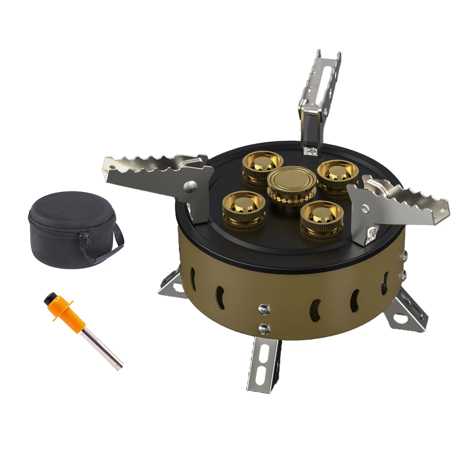 

Small Camp Stove 11000w Outdoor Backpack Stove For Camping & Hunting Folding Stainless Steel Backpack Stove With 5 Burners Heat