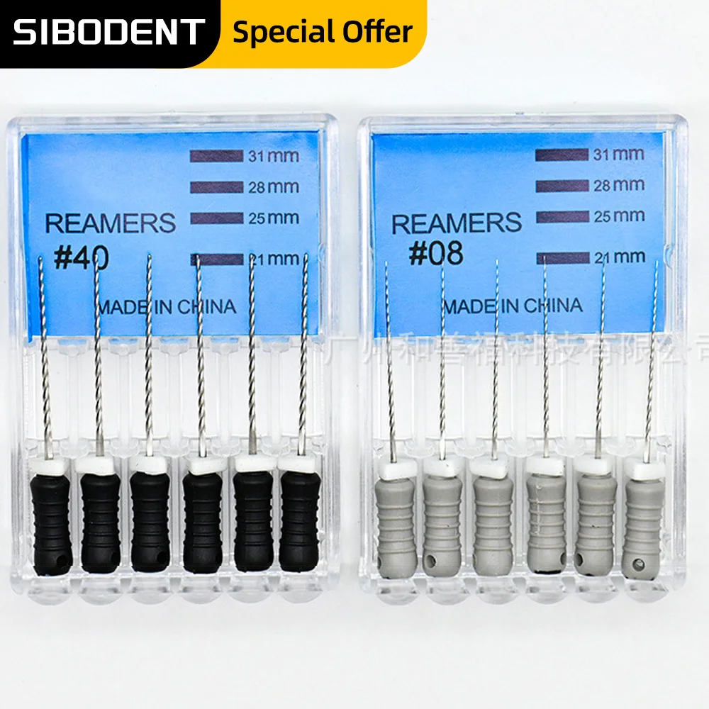 6 шт./упак. 21 мм/25 мм стоматологические ручные развертки NITI Denspay более мягкие и