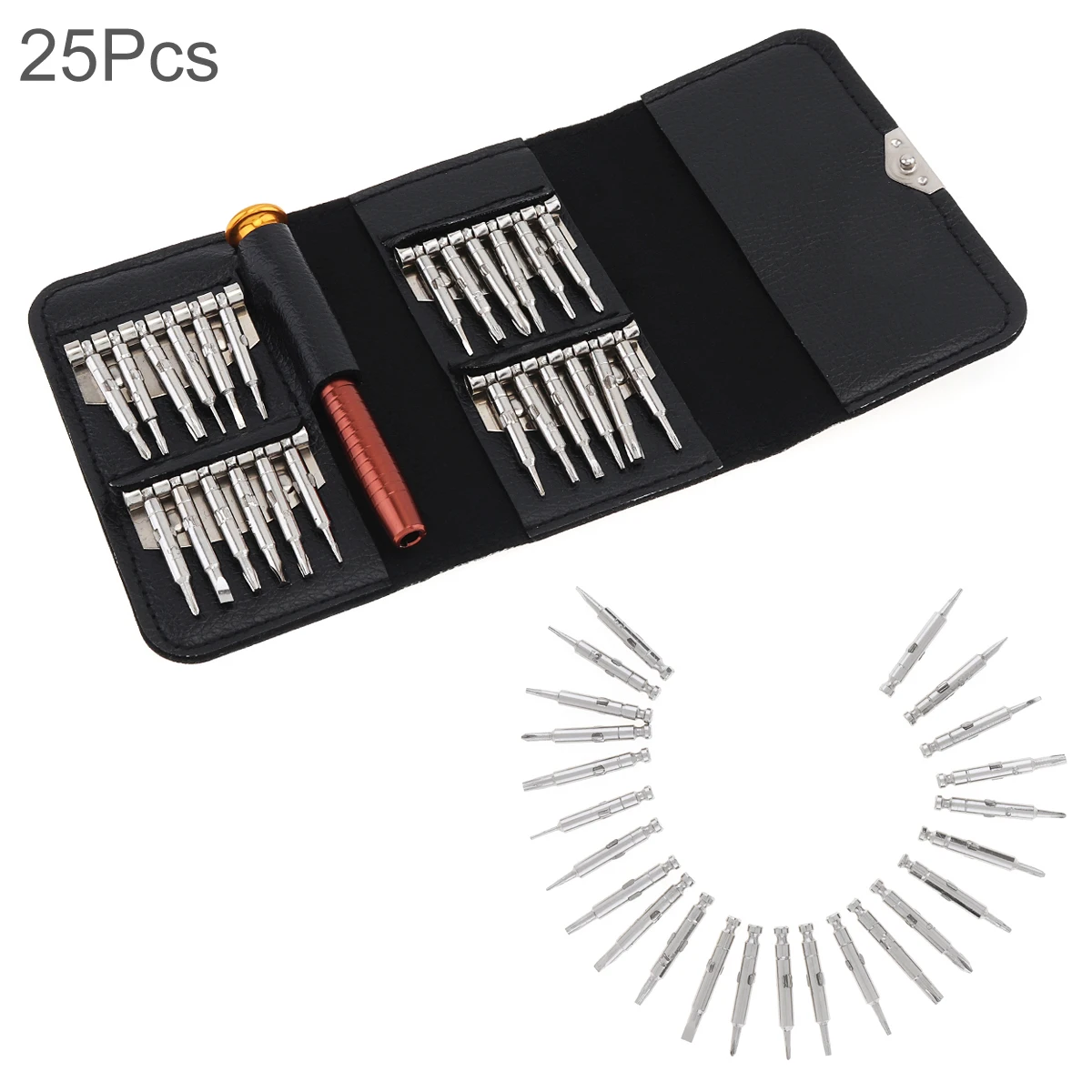 

25 in 1 Screwdriver Bit Set Multi-function Repair Tool Leather Case Suit Screwdriver with Magnetic Screwdriver Hand Tools