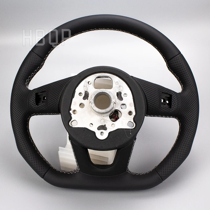 Кожаное рулевое колесо с плоской подогревом и перфорацией Подходит для Audi A3A4A5