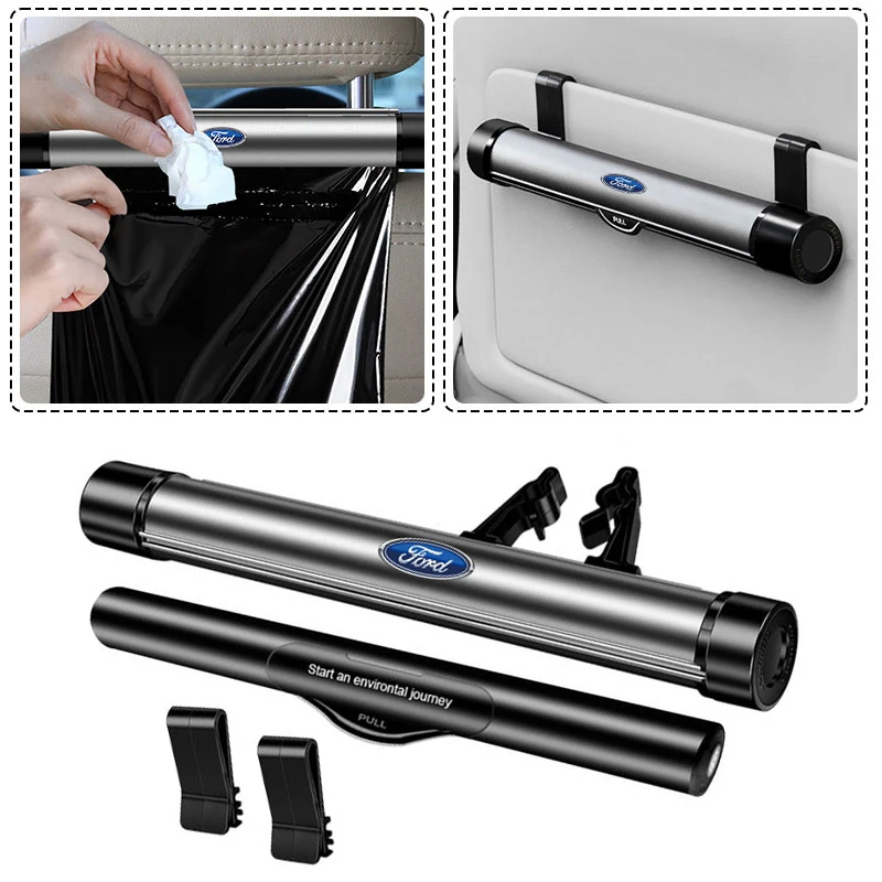 

Car Roller Type Garbage Can Storage Bag Auto Accessories for Ford Focus 1 2 3 MK1 2 3 4 F-150 Forex Fusion Kuga Explorer Mondeo