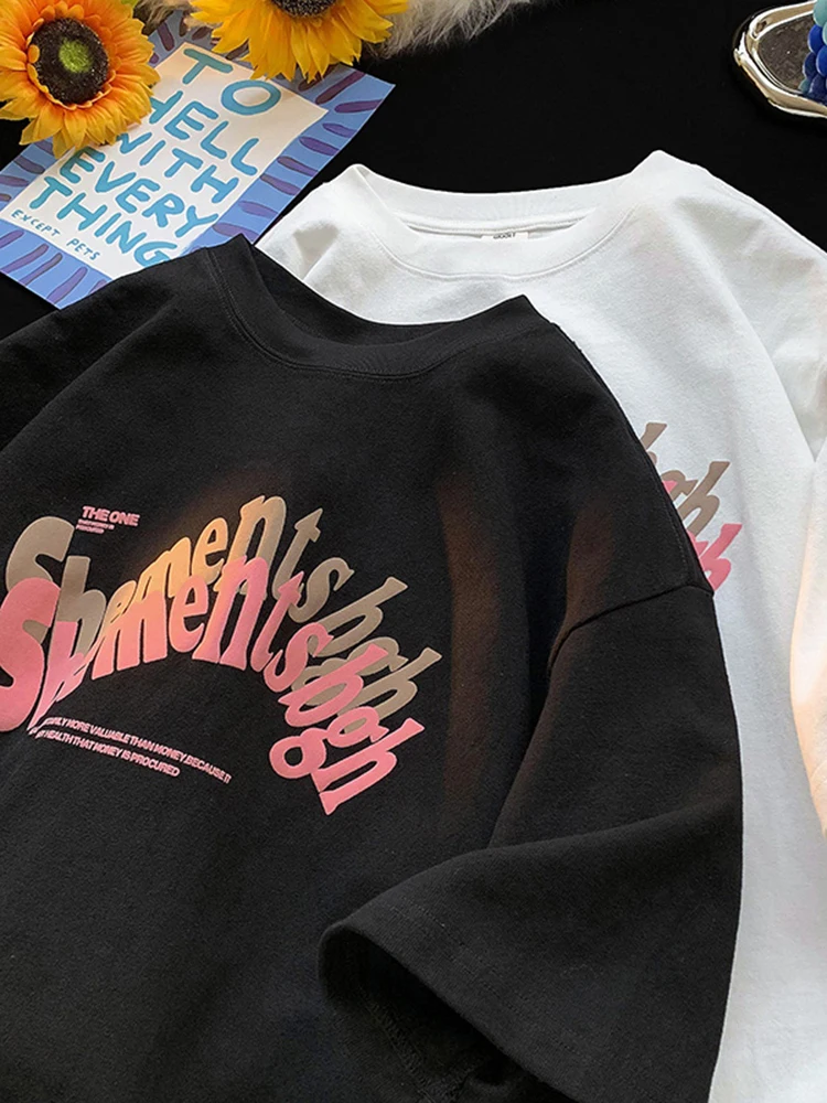 200 г мужская футболка из плотного хлопка с короткими рукавами новинка лета 2024