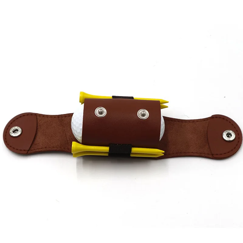 Cowhide Leather Golf Balls and Tees Holder Divot Tool Carrier Pouch Bag Storage Case