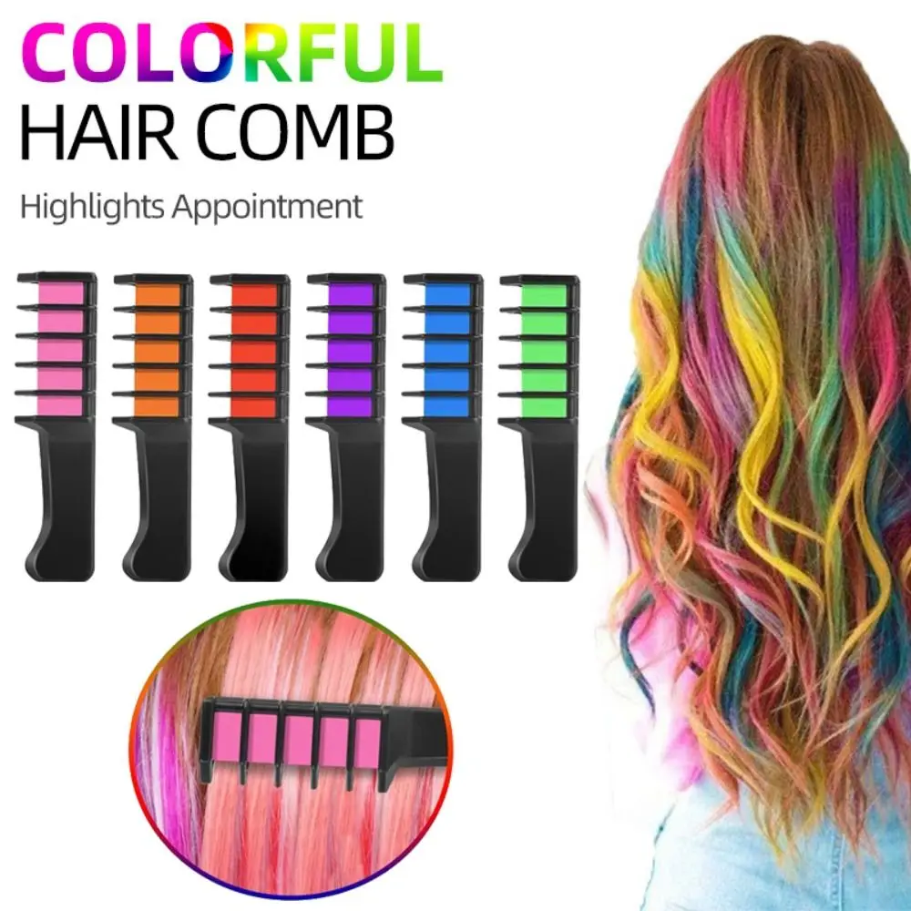 S Hair Dye Marker Washable Hair Chalk Comb Highlight Stripe Color Temporary Mini Disposable Hair Color Dye Hair Styling