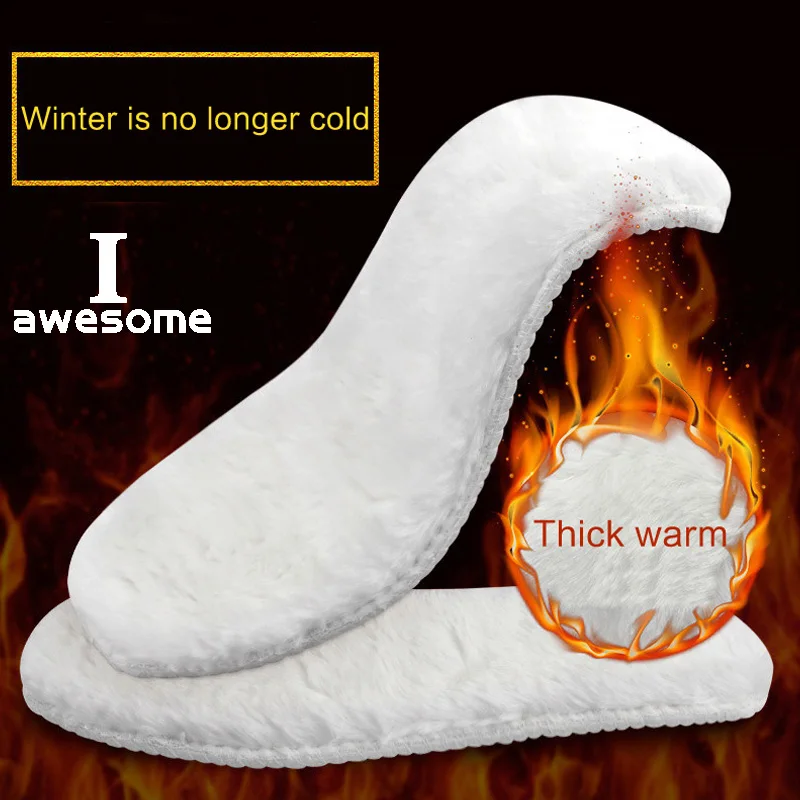 

1 Pair Unisex Warm Heated Insoles Soles For Shoes Winter Soft Thick Pad Warm Insoles Imitation Wool Snow Boots Fur Insoles Pad