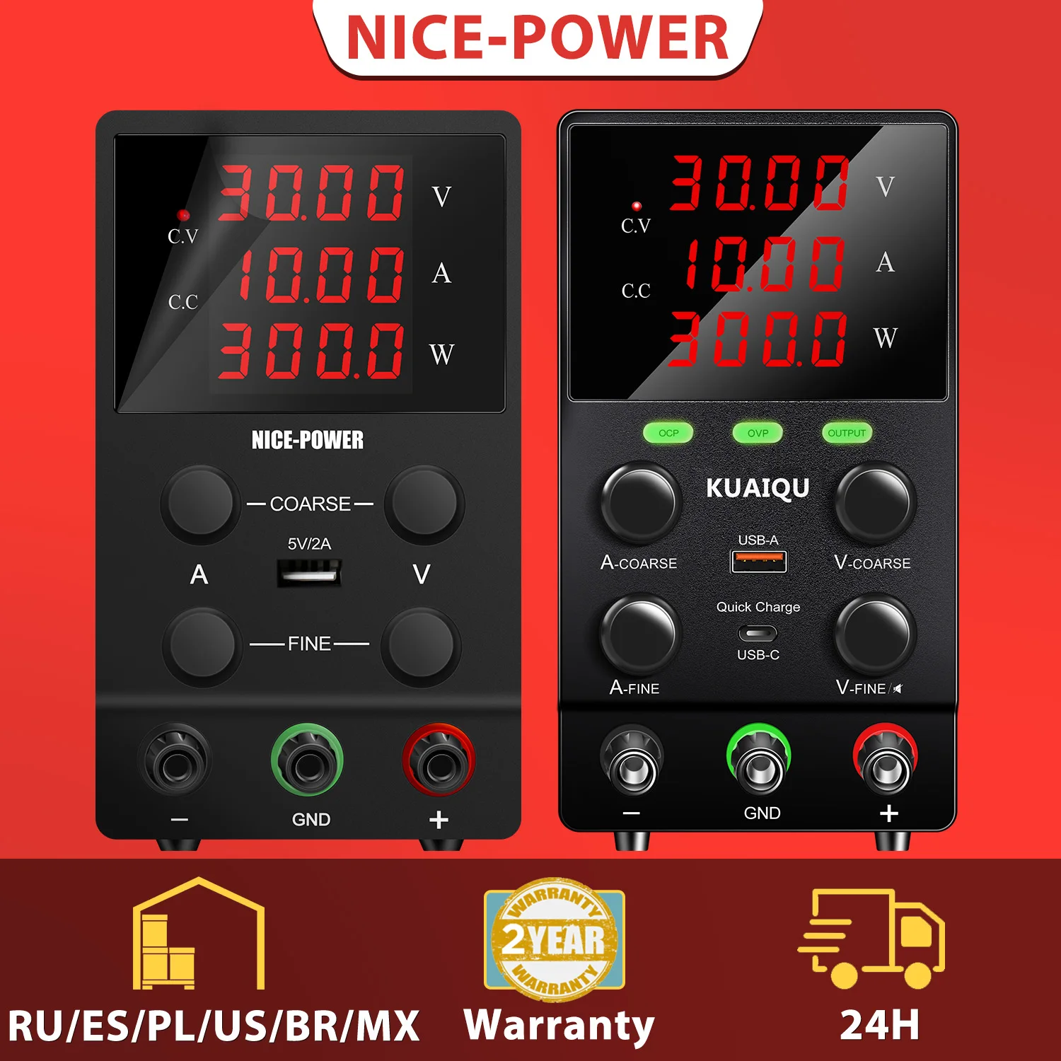 Лабораторный источник питания Nice-power 30 в 10 А 300 Вт Стандартный USB 5 В 2 постоянного