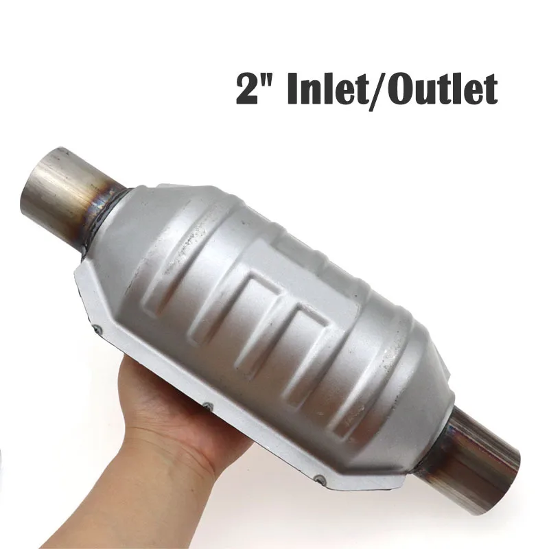 

2inch EURO 2 Universal Catalytic Converter High Flow Stainless Inlet Outlet High Flow With 400 Cells Ceramic Catalyst