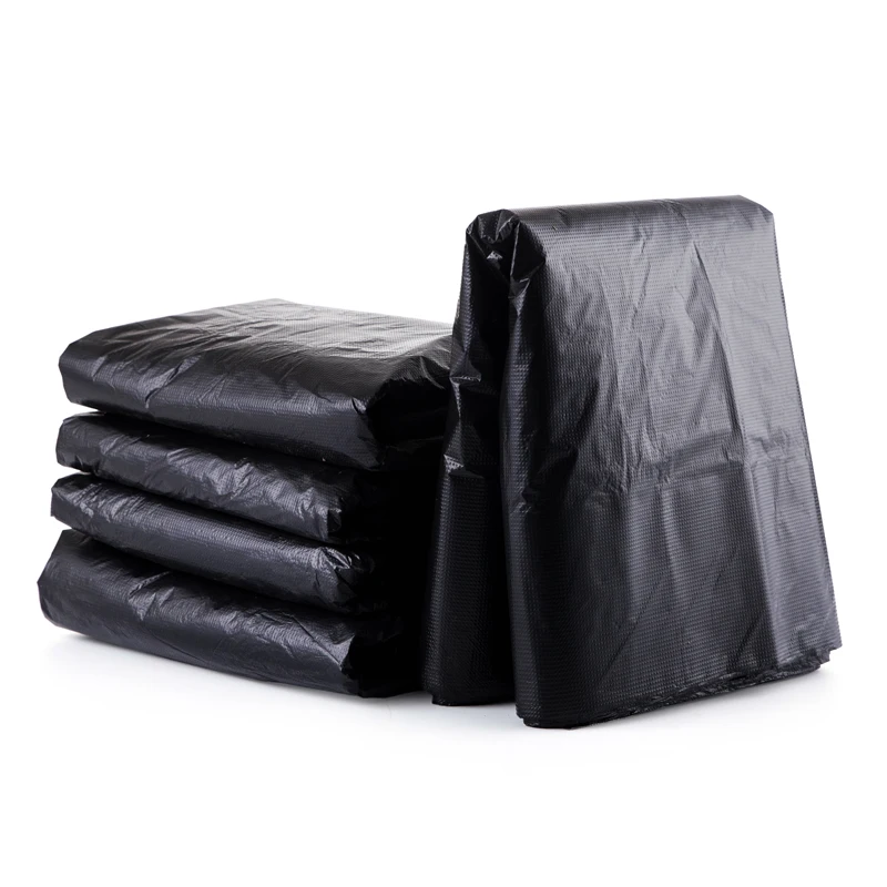 

50 шт./упак. 100*80(80L) Толстые одноразовые мешки для мусора большого размера, пластиковые мешки с плоским верхом, бытовые мешки для отходов для о...