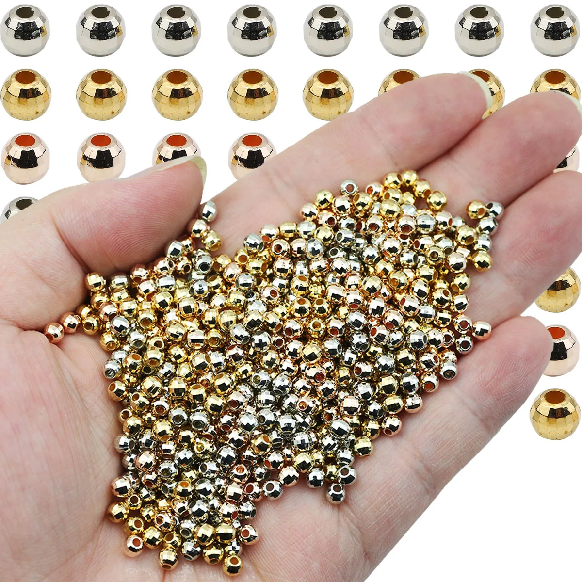 Ограненные Земля Бусины Круглый CCB Материал Свободные Проставки Для Ювелирных