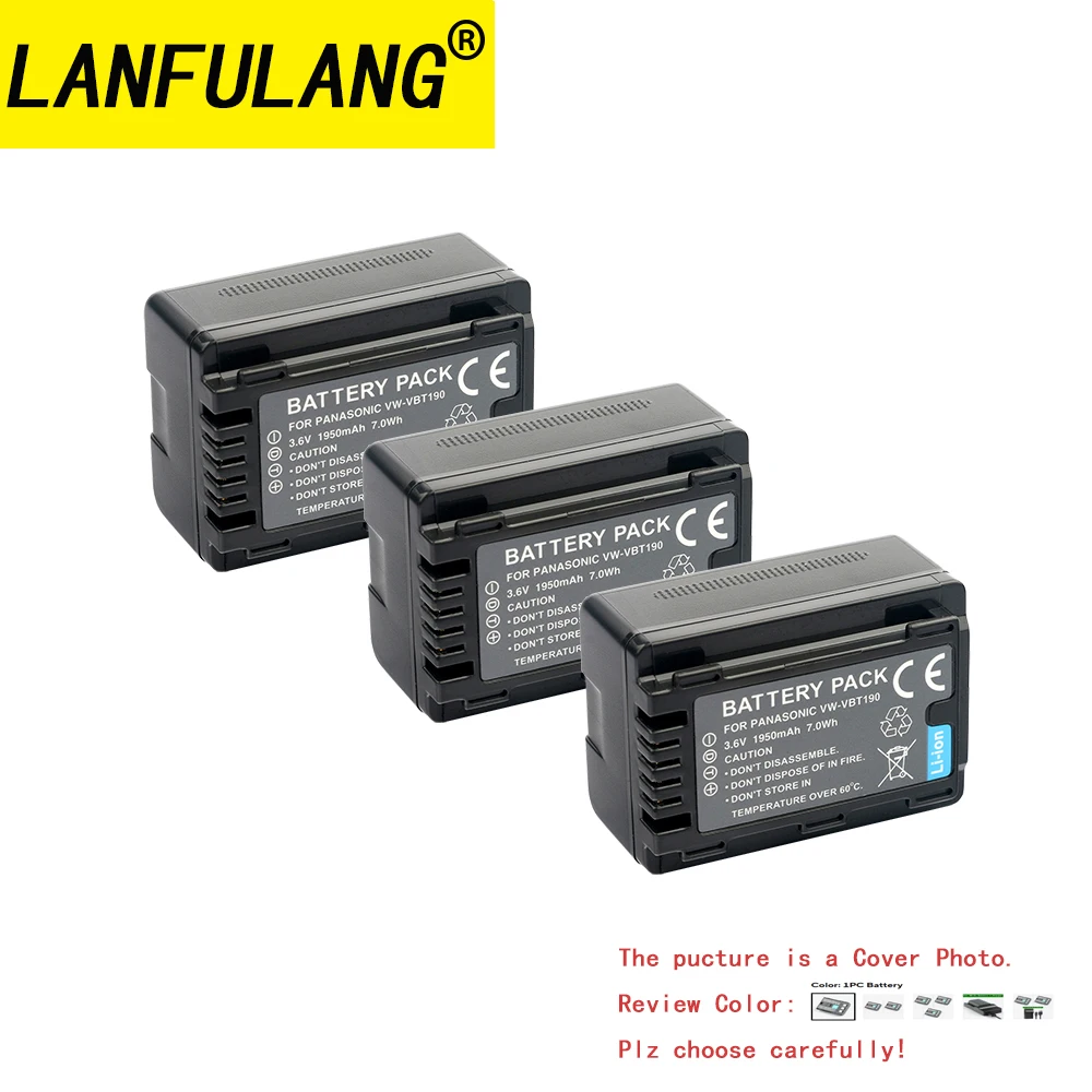 Для Panasonic VW-VBT190 3 6 В 1950 мАч аккумулятор для цифровой камеры совместимый с HC-V770 HC-V777