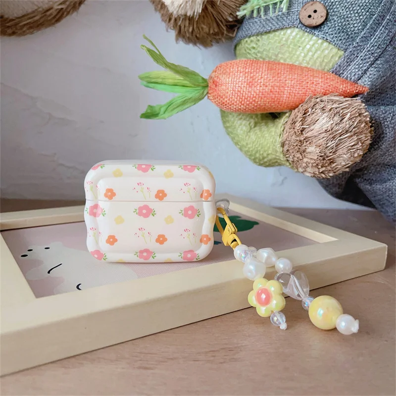 

Beautiful Flower Cover for AirPods Pro 2 Case Wireless Headphone Earphone Cases for Airpods 3 2 Charging Box with Keychain