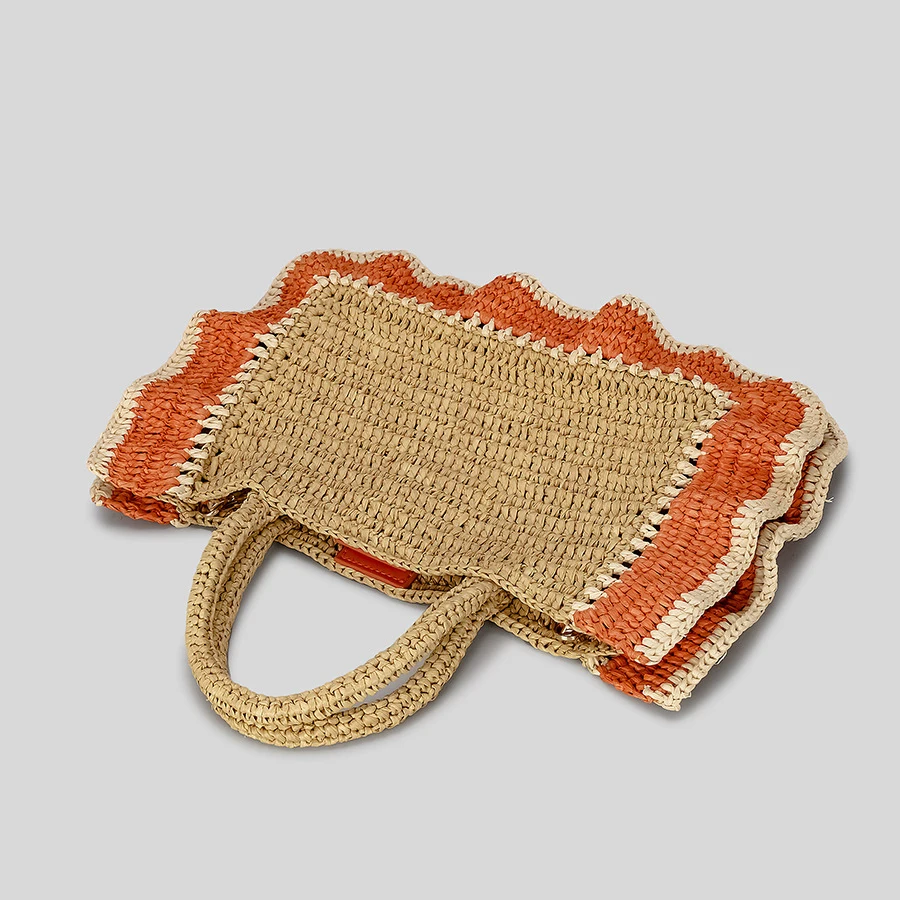 Casual Panelled Ruched Straw Bag Paper Woven Women Handbags Handmade Shoulder Crossbody Bags Summer Beach Large Tote Purses 2023